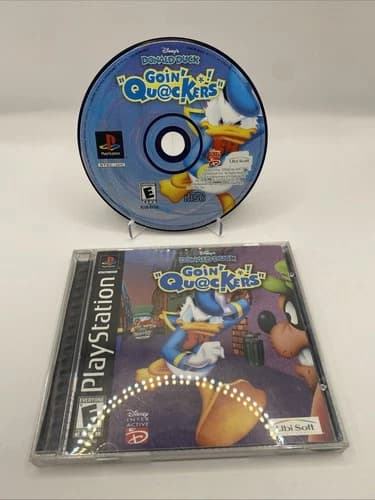 PS1 Donald Duck Goin' Quackers Disney PlayStation 1 CIB w Registration Card