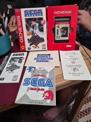 World Series Baseball '95 (Sega Genesis, 1995) In Box With Manual And Inserts