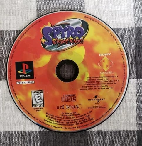 Spyro 2: Ripto's Rage (Sony PlayStation 1, 1999) Disc Only!