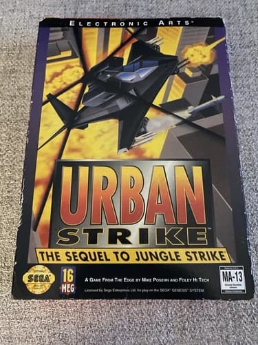 Sega Genesis Urban Strike Complete In Box Cardboard Version