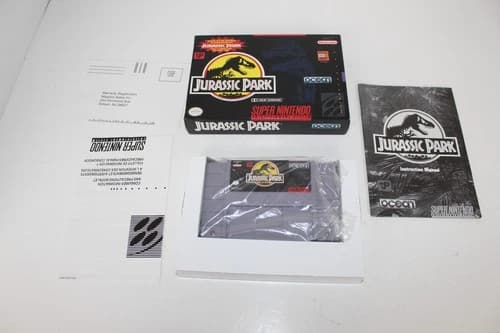 Jurassic Park (Super Nintendo Entertainment System, 1993) With manual in box LN