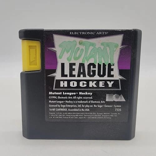 Mutant League Hockey (Sega Genesis, 1994) Authentic Game Cartridge