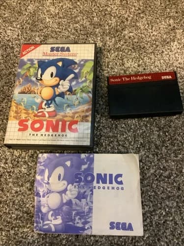 Sonic The Hedgehog Sega Master System Complete Case Manual Game