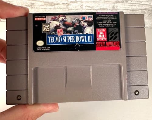 Tecmo Super Bowl III 3 (Super Nintendo SNES, 1995) Cartridge Only Authentic