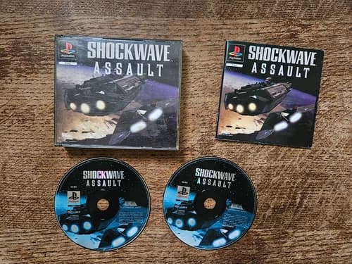 SONY PLAYSTATION PS1 - SHOCKWAVE ASSAULT #BLG18 CIB BIG BOX