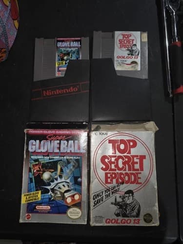 Golgo 13 Top Secret Episode and Gloveball NES Original Boxes (1988 )