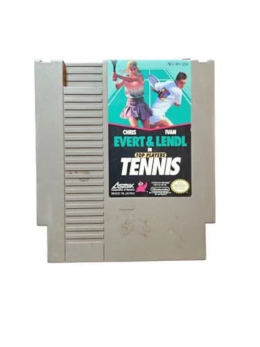 Top Players Tennis NES Chris Evert & Ivan Lendl 3-Screw Cart Nintendo Tested
