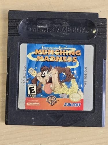 Nintendo Game Boy Taz-Mania Munching Madness Cartridge Authentic Tested Works