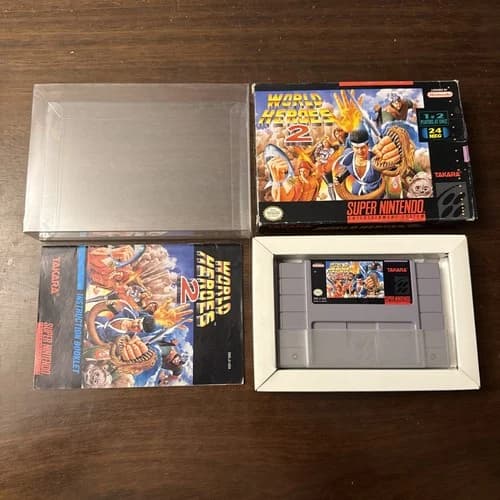World Heroes 2 (Super Nintendo SNES) Complete - Tested - Authentic