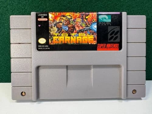 Total Carnage (Super Nintendo SNES, 1993) Authentic. Working.
