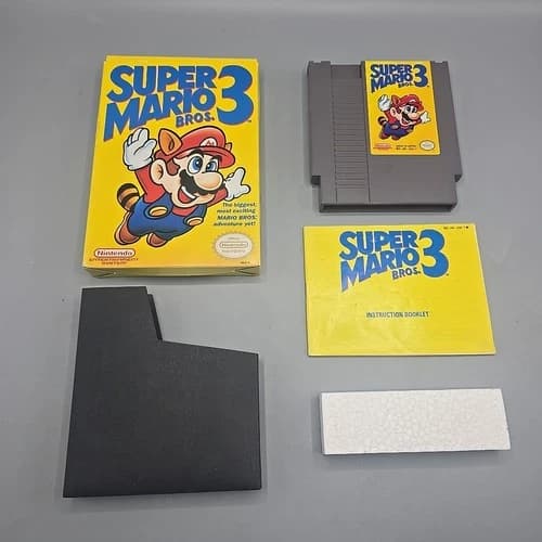 Super Mario Bros. 3 (Nintendo NES, 1990) Complete With Manual CIB