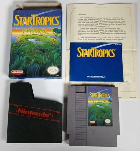 Star Tropics Nintendo Entertainment System NES CIB w/ Letter - *TESTED*