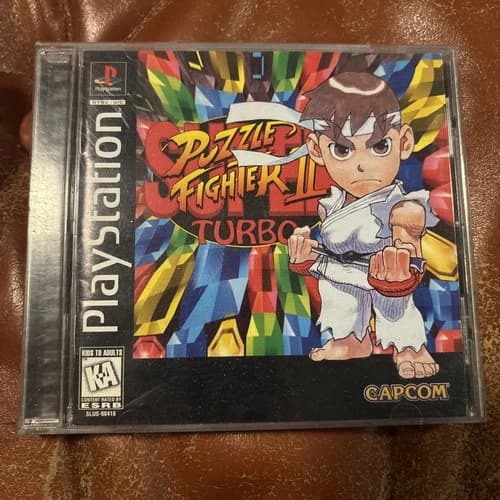 Super Puzzle Fighter II Turbo Sony PlayStation PS1 CIB Complete Tested Working