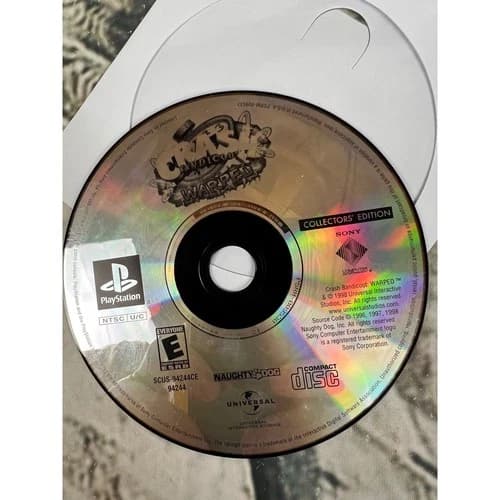 Crash Bandicoot Warped Collectors Edition PS1 PlayStation 1 Disc