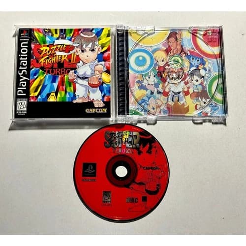 Super Puzzle Fighter II Turbo (PS1 PlayStation 1)works Complete CIB🔥