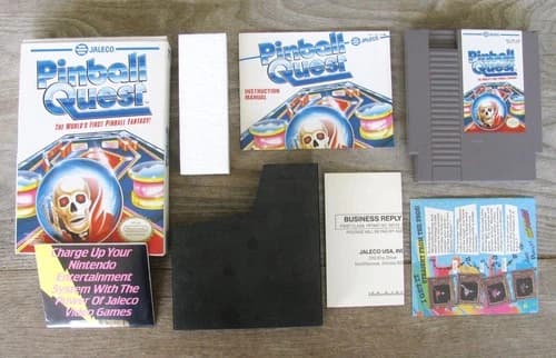 PINBALL QUEST Nintendo NES Complete CIB w/ Box - Manual - Paper - Cover - Foam
