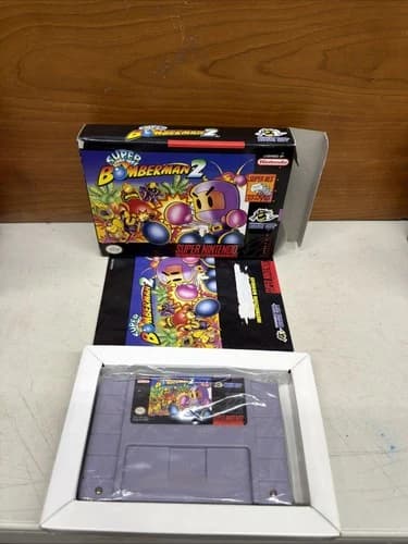 Super Bomberman 2 Super Nintendo SNES Box Manual Game