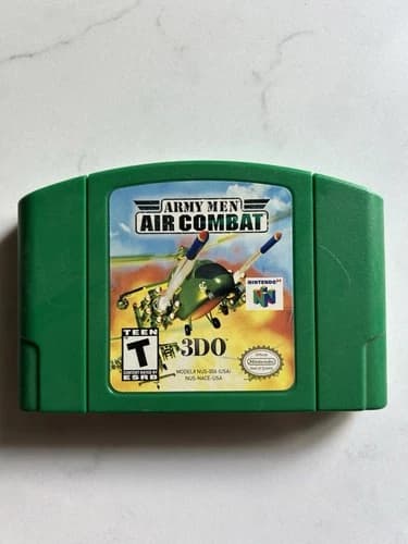 Army Men Air Combat Nintendo 64 N64 Authentic Green Cartridge Tested Clean Label