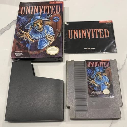 Uninvited (NES, 1991 Kemco) Authentic Complete CIB Manual TESTED FAST SHIPPED