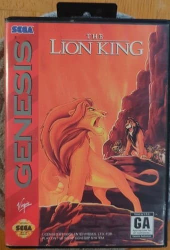 The Lion King (Sega Genesis, 1994) Complete, Tested/Working