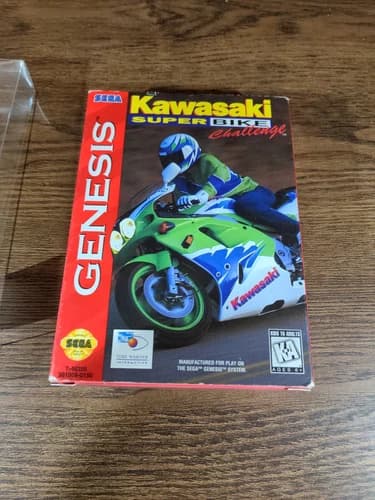 Kawasaki Superbike Challenge Sega Genesis CIB Complete Box w/ Manual cardboard