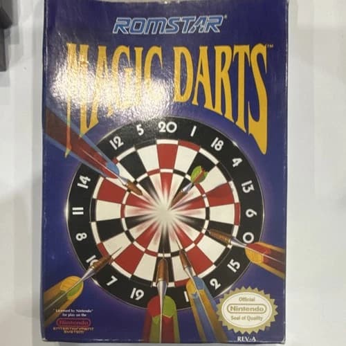 Romstar Magic Darts Complete Manual Box Cartridge NES Sports Darts