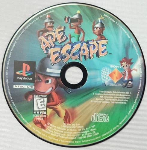 Ape Escape Sony PlayStation PS1 1999 Authentic Tested Disc Only