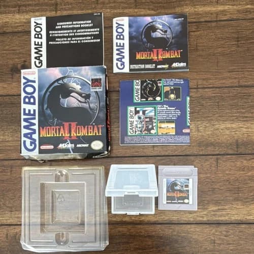 Mortal Kombat II Nintendo Game Boy Cartridge Box Manual Tray Included TESTED!