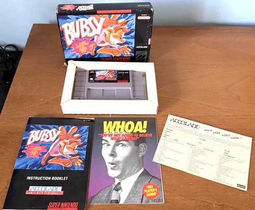 Bubsy: Claws Encounters of the Furred Kind CIB! SNES Tested! Very Nice!