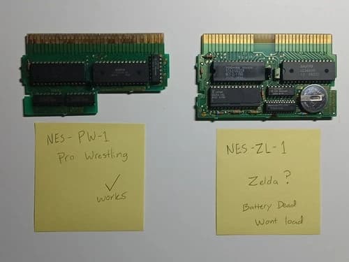 Nintendo Legend of Zelda Gold NES Cartridge only Dead batt, Pro wrestling