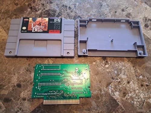 Nintendo SNES Liberty Or Death Authentic Nice Shape Working Free Fast Shipping