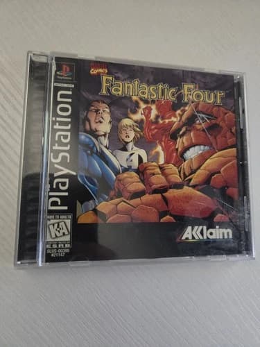 Fantastic Four Sony PlayStation 1 PS1 Complete Game Case Manual W/Reg Card