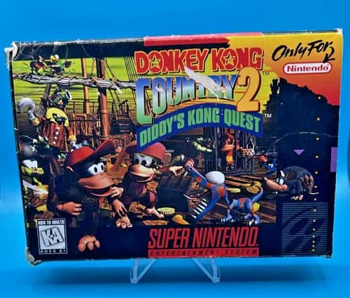 Donkey Kong Country 2 (Super Nintendo SNES 1995) Complete in Box CIB Very Good