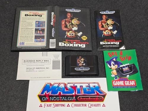 Sega Genesis EVANDER HOLYFIELD'S REAL DEAL BOXING CIB Complete Case Box Game