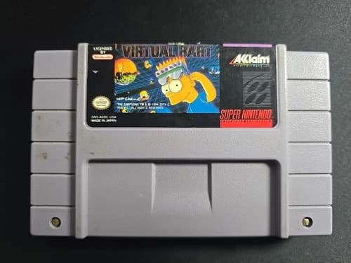 Virtual Bart SNES Super Nintendo Game Cartridge Authentic Tested Works