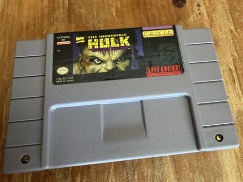 The INCREDIBLE HULK for SNES Super Nintendo video game cart only TESTED works VG