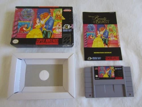 Disney's Beauty and the Beast (SNES) Super Nintendo CIB Complete Box Hudson 1994