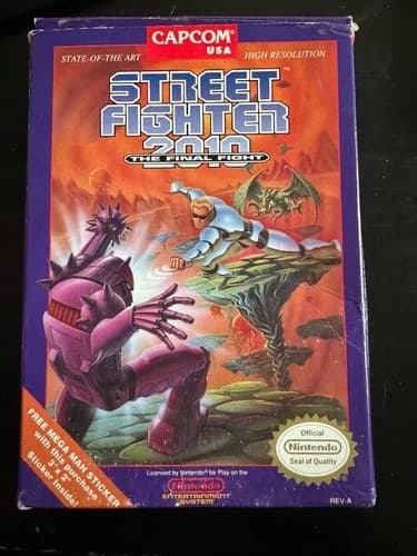 Street Fighter 2010 The Final Fight NES Complete In Box CIB Capcom Rare