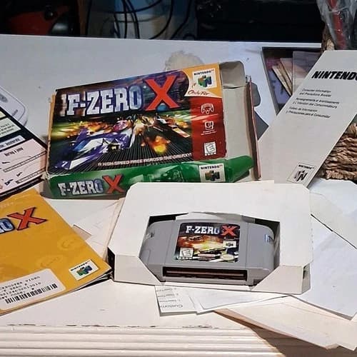 Nintendo F-Zero X N64 Cartridge, Box, Manual, Multiplayer, Rumble Pak 1998