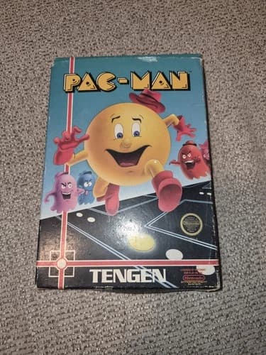Nintendo NES Pac-Man Tengen CIB Complete in Box Manual Gray Cart