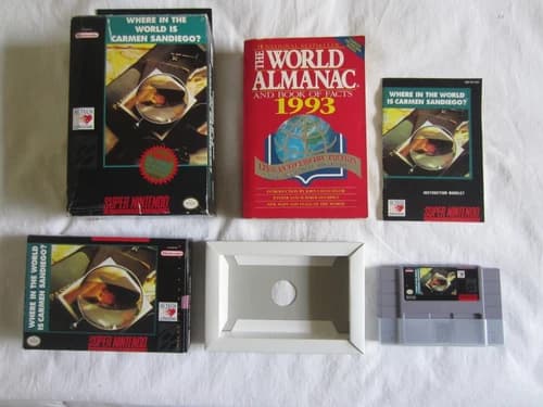 Where in The World is Carmen Sandiego? SNES Super Nintendo Complete Big Box RARE