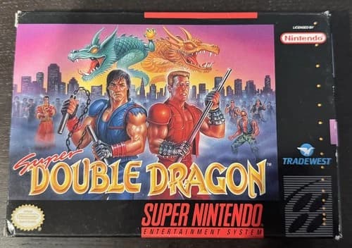 Super Double Dragon (SNES, Super Nintendo, Tradewest, 1992) - CIB