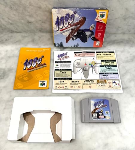 1080 Snowboarding N64 Complete CIB GREAT Condition w/ RARE CONTROL CARD! NICE!