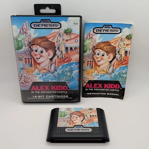 Alex Kidd In The Enchanted Castle (Sega Genesis, 1989) Complete in Box - Tested