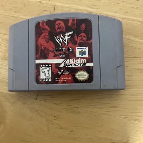 Nintendo 64 N64 WWF Attitude Wrestling TESTED AUTHENTIC FREE Shipping