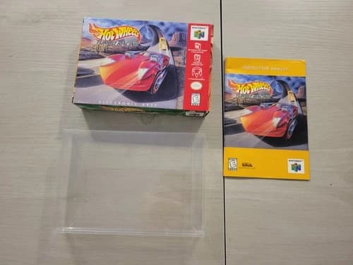 Hot Wheels: Turbo Racing N64 - Box And Manual - Protector Included