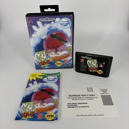 Cool Spot (Sega Genesis, 1993) 7UP CIB With Manual Complete Tested Registration