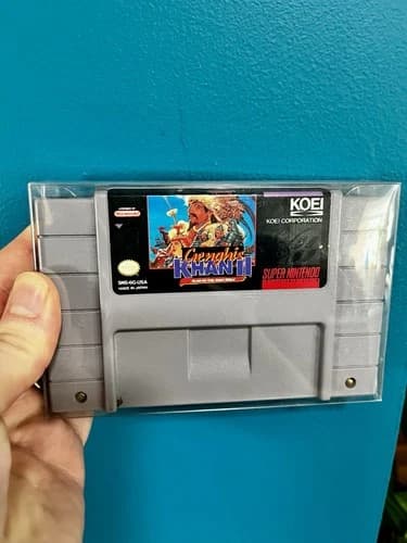 Genghis Khan II Clan of the Gray Wolf (Super Nintendo, SNES) Authentic Tested