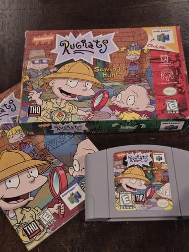 Rugrats: Scavenger Hunt (Nintendo 64, 1999) – Complete in Box – CIB – N64