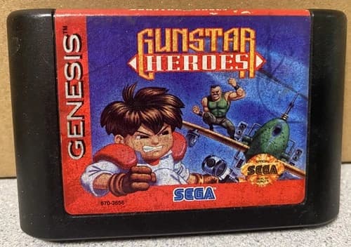 Gunstar Heroes (Sega Genesis, 1993) Authentic Game Cartridge Tested & Working!